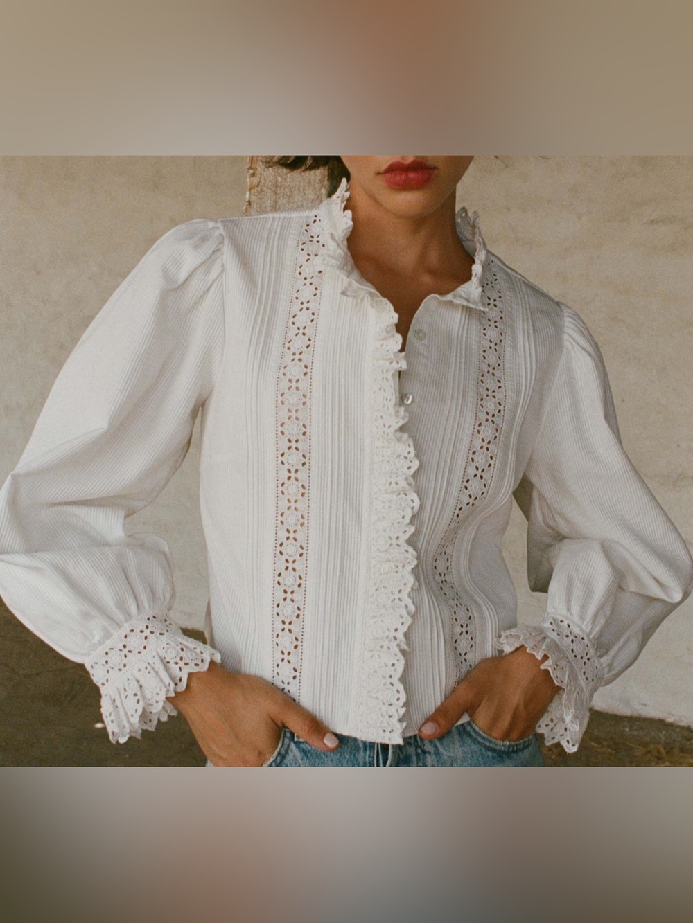 Doen white puff sleeve dress